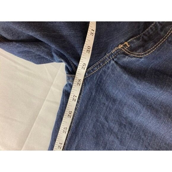 Womens J Crew Matchstick Blue Jeans Straight Leg Mid Rise Raw Hem 28S - Picture 7 of 8